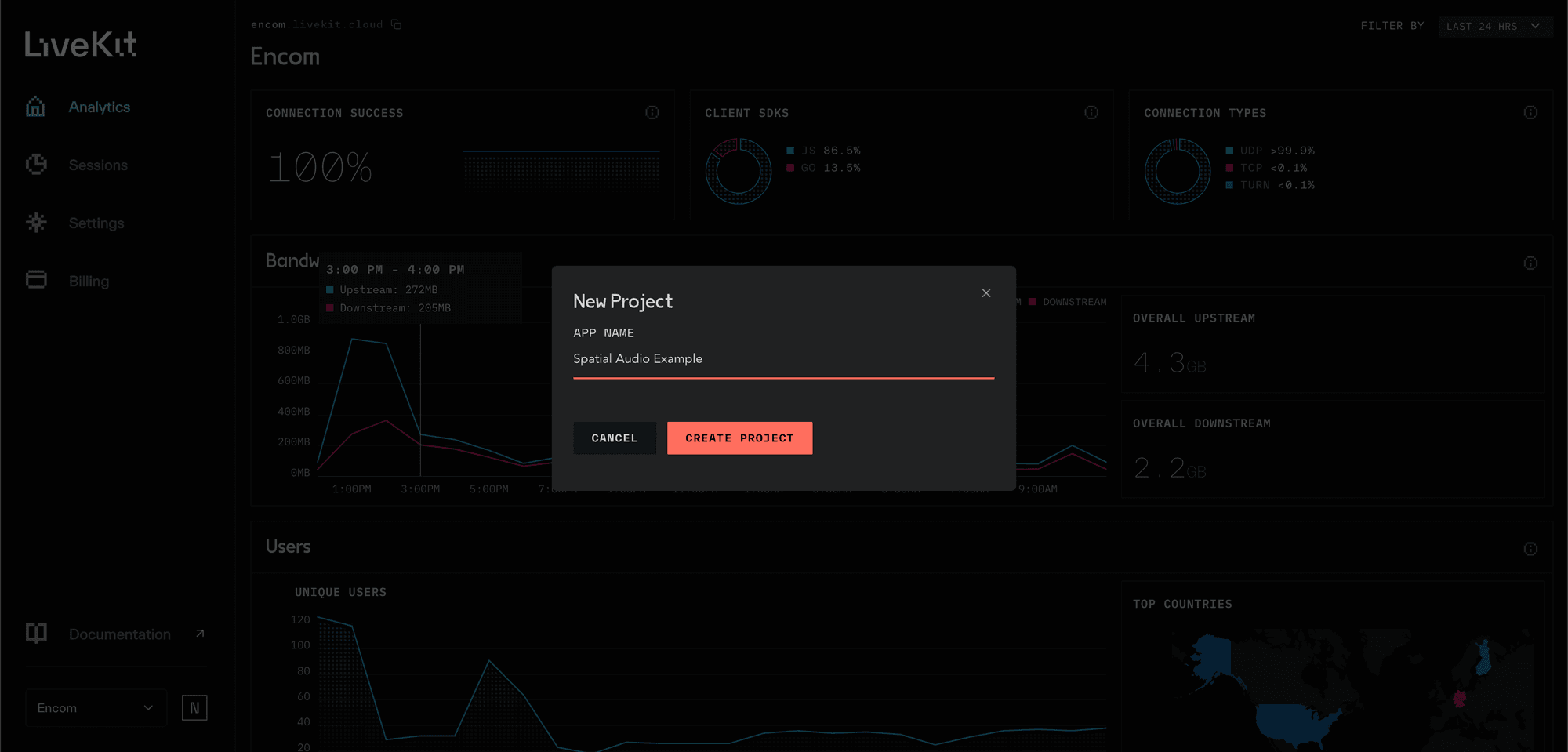 Create a LiveKit Cloud project